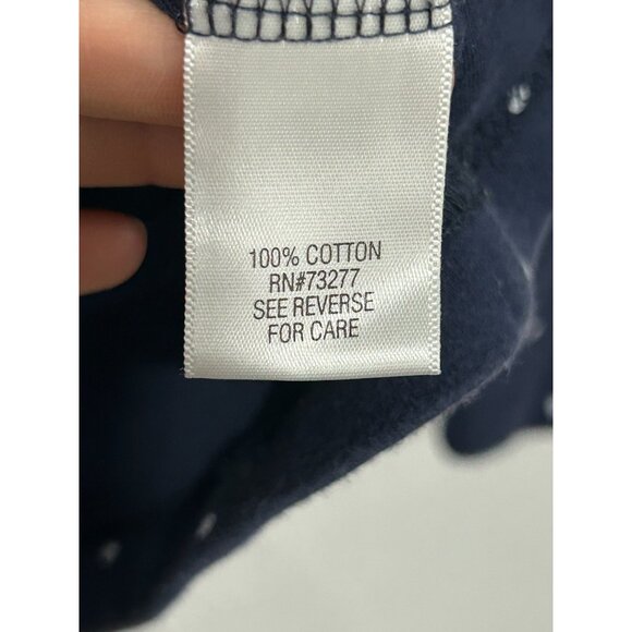 Croft & Barrow Womens Polka Dot Classic Long Sleeve Tee Size S Navy Cotton - Picture 6 of 10